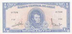 1/2 Escudo Chile p134A a2